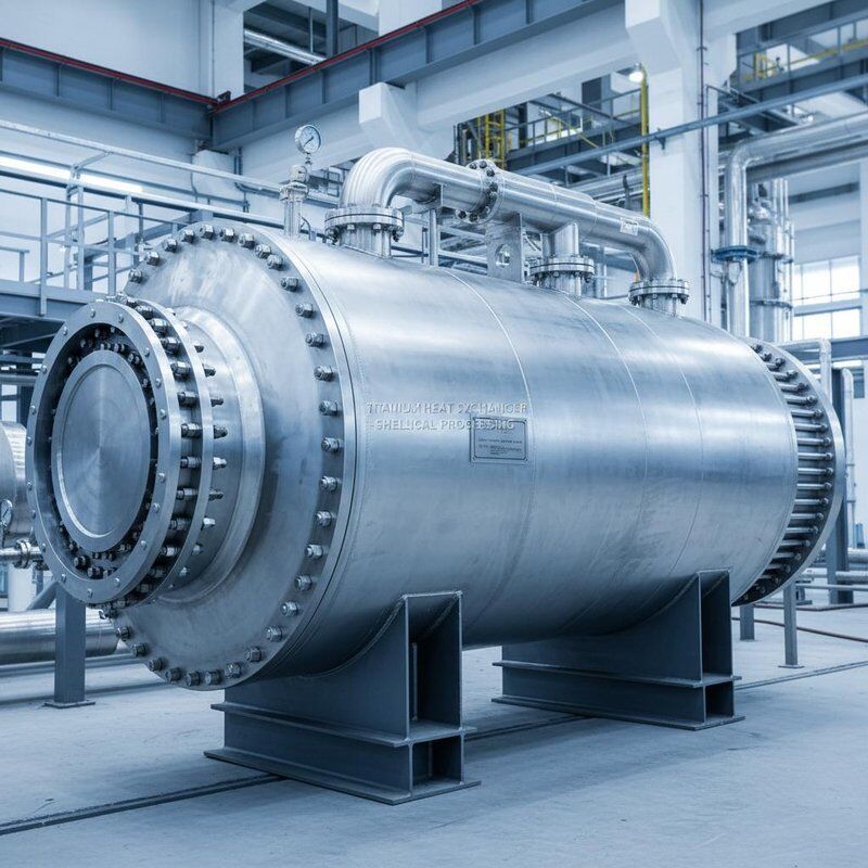 화학 공정용 CIP 호환 세척 및 맞춤형 치수를 갖춘 냉간 압연 기술 티타늄 열교환기