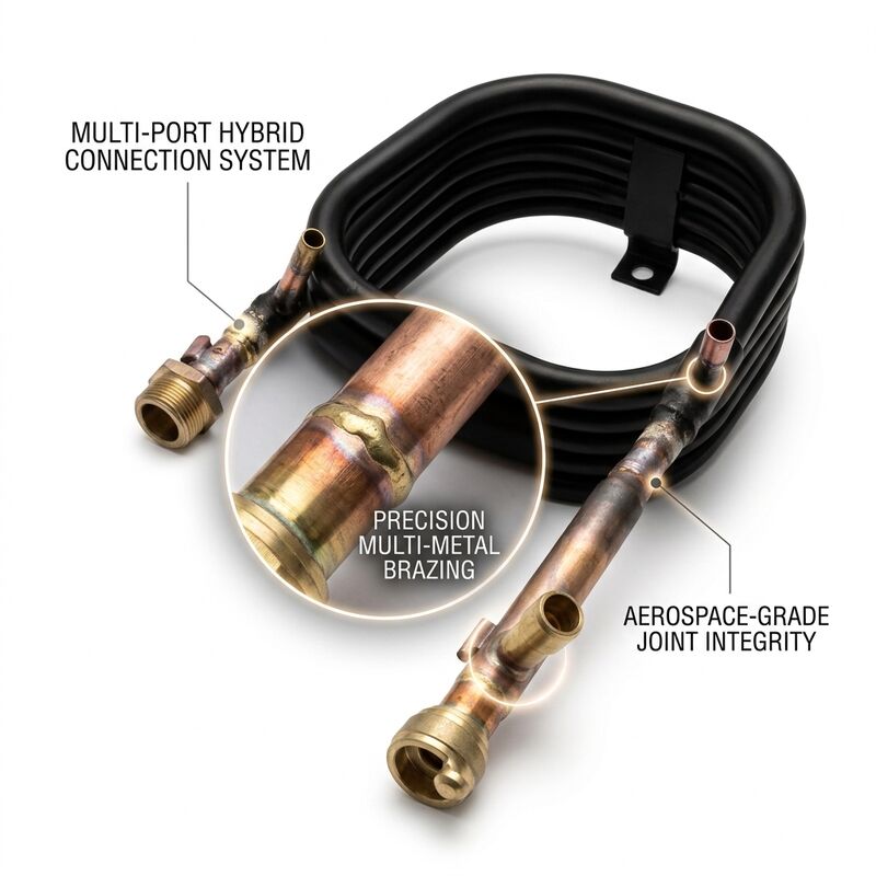 4.2MPa 냉매 압력 1.0MPa 수압을 갖춘 HVAC 동축 튜브인튜브 열교환기