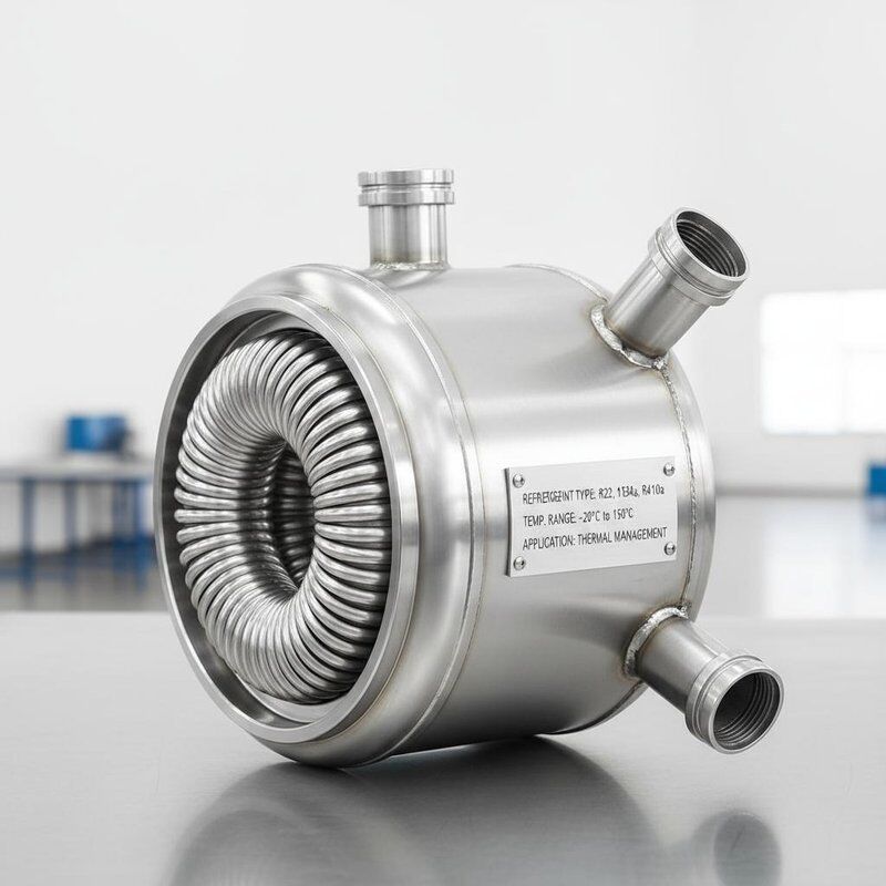 스파이럴 트위스 코아시얼 열 교환기 스프레이 블랙 항강연 페인트와 0.5 ~ 100 KW 전력 효율적인 열 관리를 위해